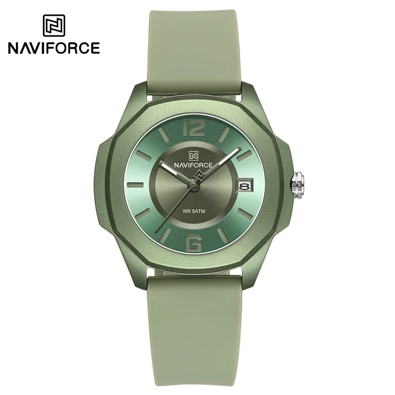 

NAVIFORCE NF7107 Часы для женщин Силиконовый ремешок Классические модные водонепроницаемые женские элегантные часы 5ATM