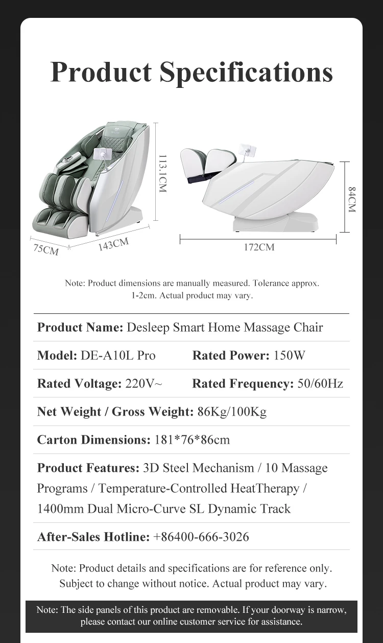 Smart Home Massage Chair No Installation Voice Control Touchscreen Bluetooth Music 10 Programs