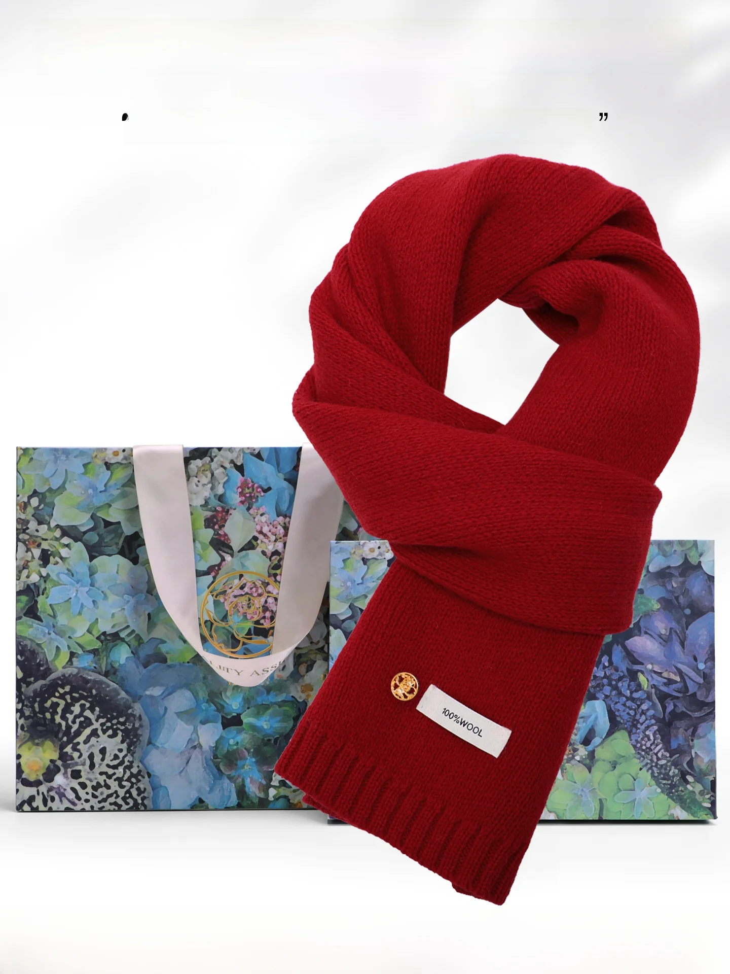 birthday-gift-pure-wool-red-scarf-women's-warm-ne-protection-winter-aosphere-small-scarf-sli-chinese-sle-long-recta