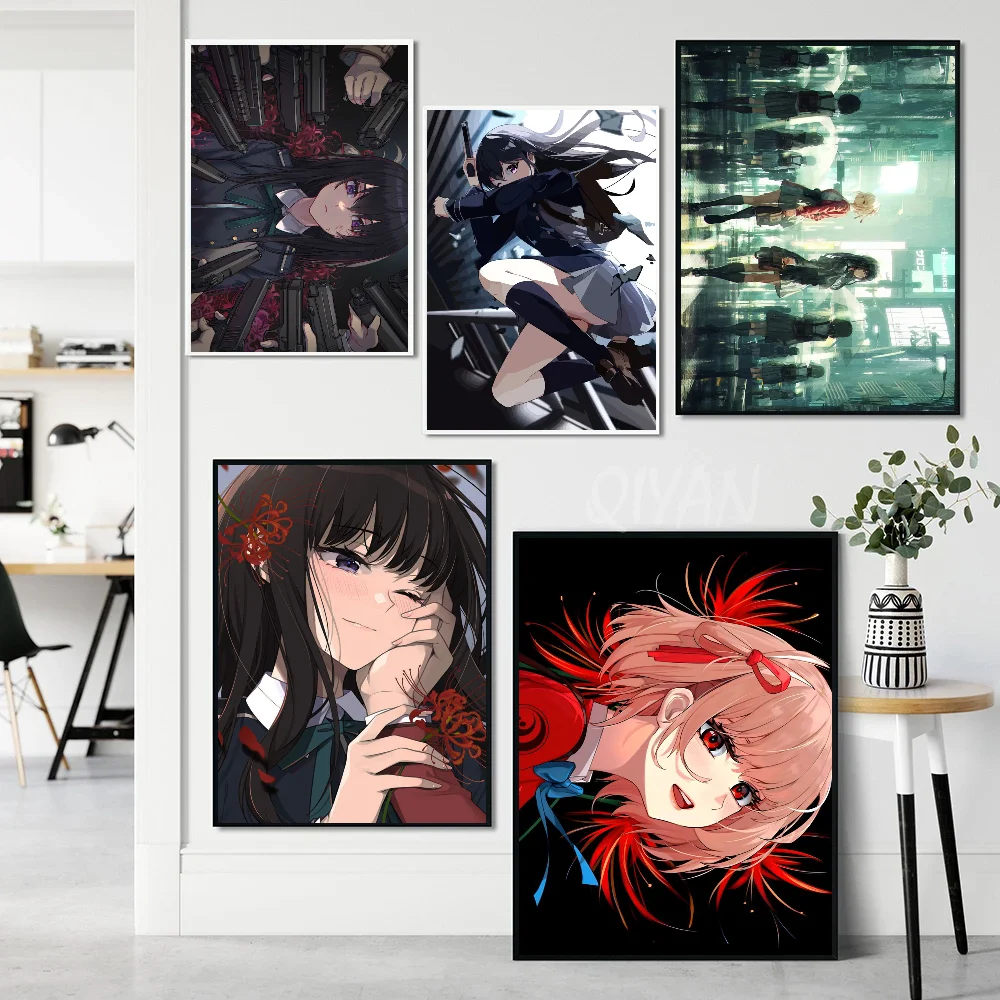 Kawaii Cartoon Anime Lycoris Recoil Poster Poster Stickers Art Wall Murals Decor Game Room Decor Gifts HD Painting