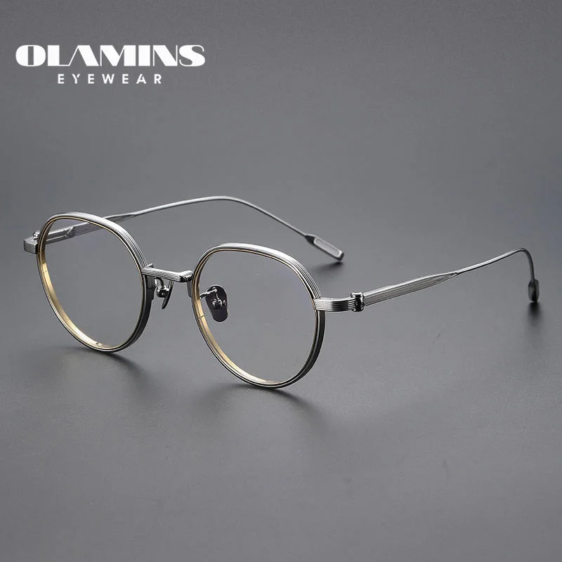 

OLAMINS​ Titanium Frame High Quality New Design Titanium Fashion Eyeglasses Glasses Optical Frame Custom Unisex Eyewear kv-61