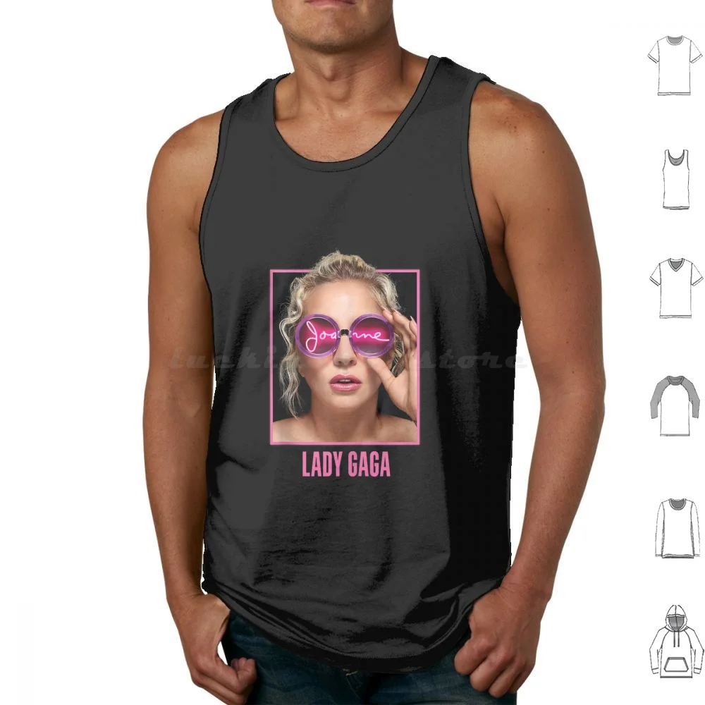 Lády Gágá Joanne Glasses Tank Tops Vest Sleeveless Lády Gágá Joanne Glasses