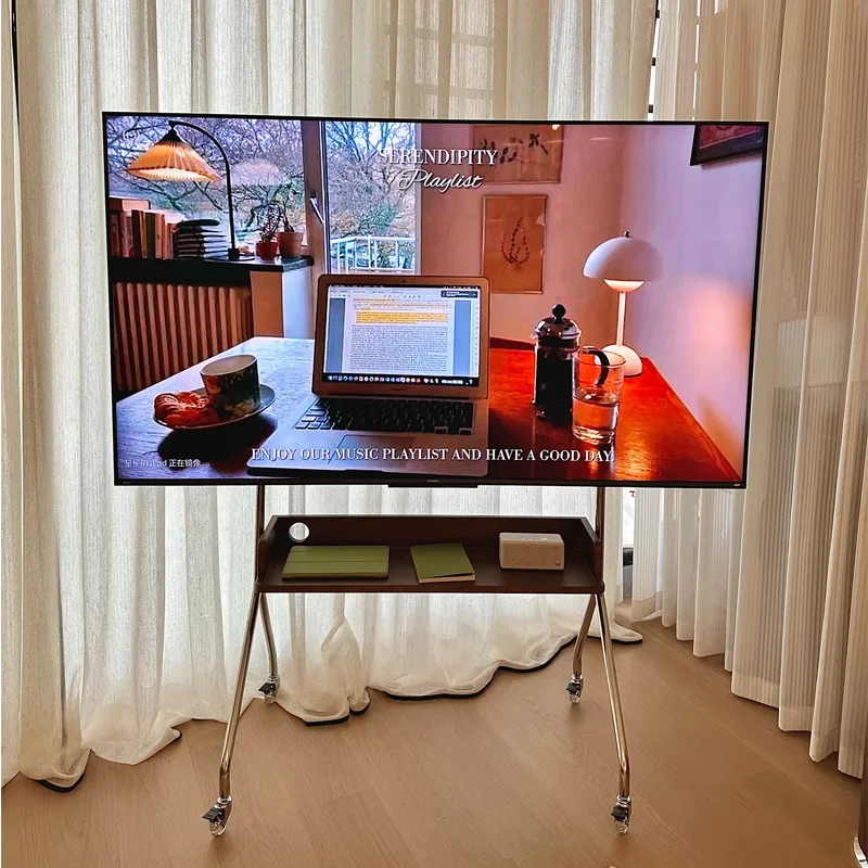 TV floor bracket removable stainless steel vertical wheelbarrow living room bedroom 43-70 inch universal hanger