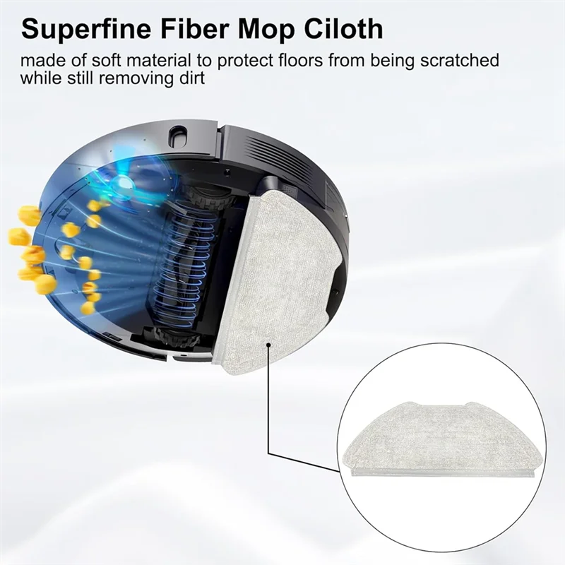 

F-T 6 Pieces Mop Cloth Pads For AIRROBO T20 Vacuum Robot Accessories, Robot Vacuum Cleaner Spare Parts