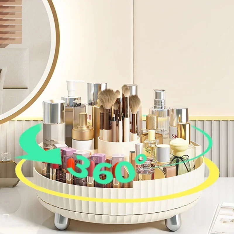 

360° Rotating Makeup Brush Holder Desktop Storage Box Detachable Lipstick Eyebrow Holder Eye Shadow Storage Make Up Container