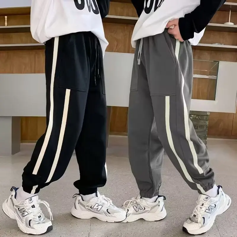 Spring Autumn Kids Teenage Boys Casual School Sport Pants Trousers Jogger Pant for Children Loose Sweatpant Children Pants