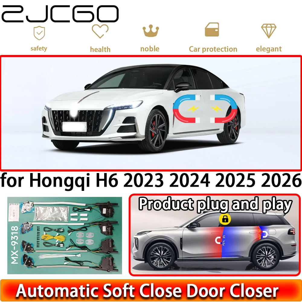 ZJCGO for Hongqi H6 2023 2024 2025 2026 OEM Soft Close Door Kit Power Closing Latch System Auto Pull Door Easy Close Plug & Play