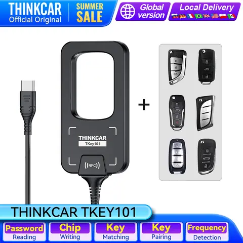 THINKCAR TKey101 Car Key Programmer IMMO Anti-theft Matching With 6 Remote Keys Work via THINKSCAN 689BT 689 MUCAR 892BT VO8