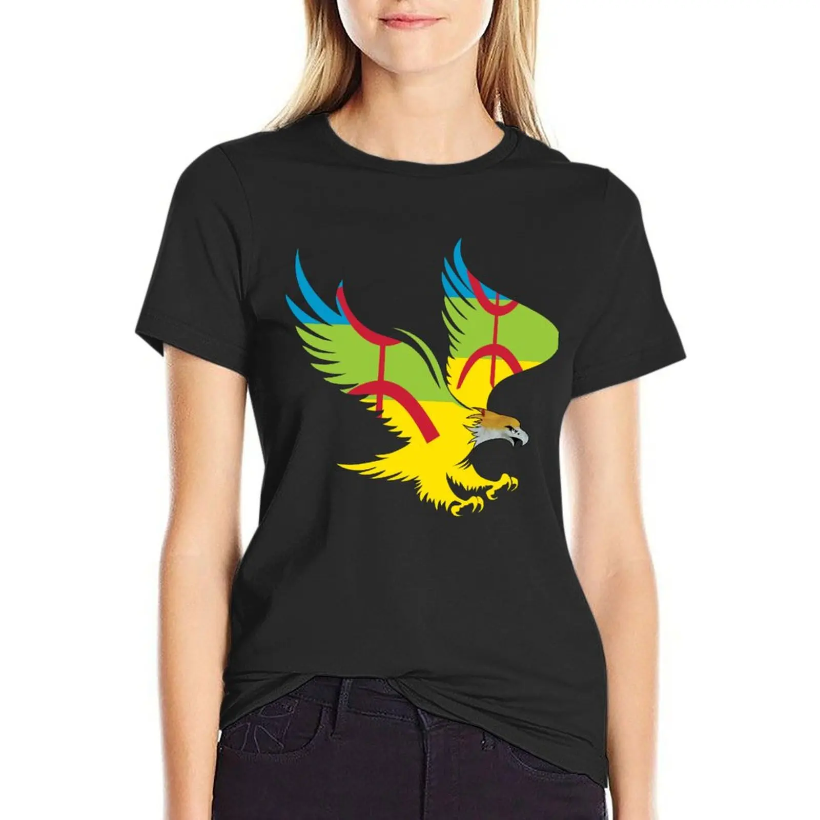 Amazigh Flag Eagle Soaring Patriotic T-Shirt anime clothes Aesthetic clothing workout shirts for Women loose fit