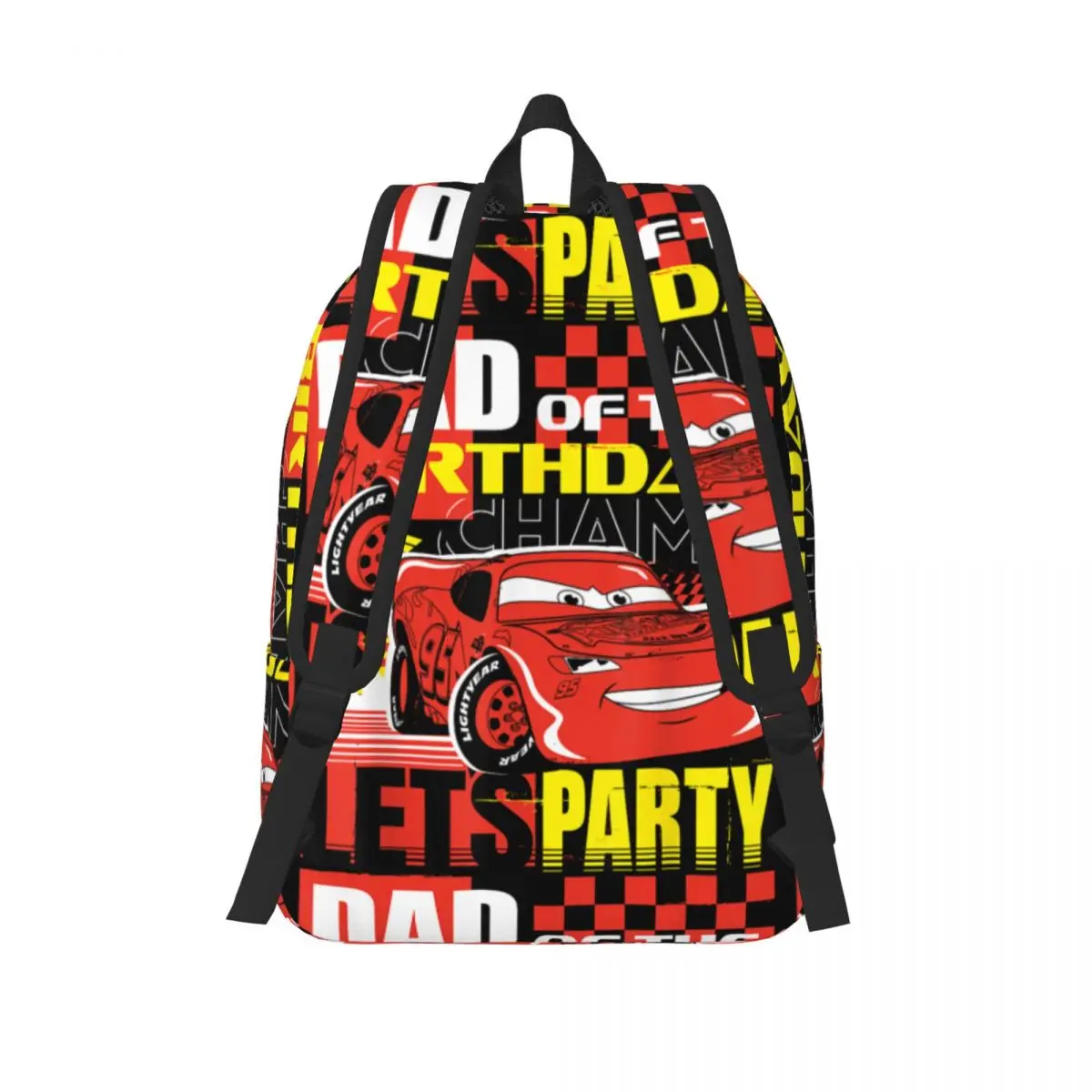 Cars Dad Of The Birthday Champ Party Lightning McQueen กระเป๋าเป้สะพายหลังกีฬากระเป๋าเป้สะพายหลังนักเรียน Unisex สีสันโรงเรียนกระเป๋า Rucksack