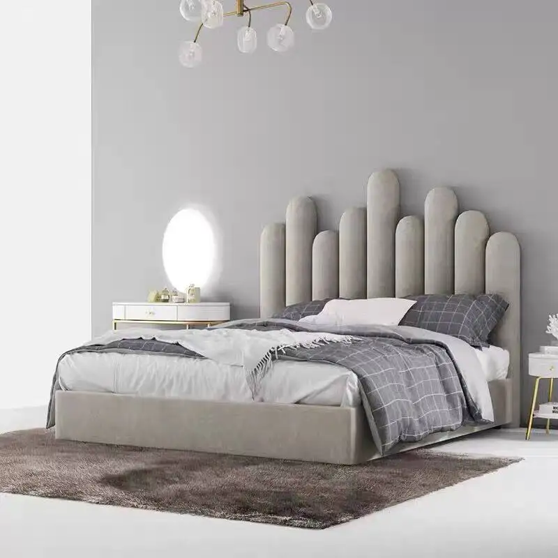 

*The Beautiful Modern Design Girl's Room Features Finger-shaped Channels, Plush pink Velvet Fabric and Soft Cushions