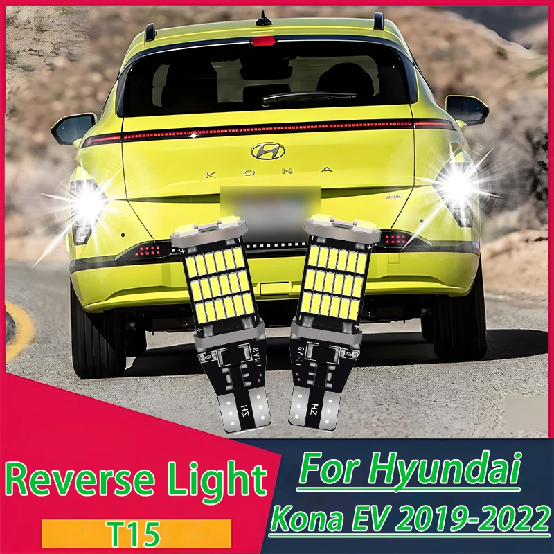 

2 шт. светодиодные лампы заднего хода Canbus T15 W16W 921, Plug and Play, для Hyundai Kona EV 2019-2022, автомобильные лампы