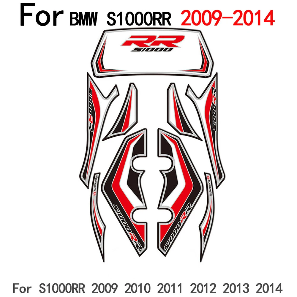 Transparent 3D Gel Motorcycle Rear Fairing fuel tank moto body protection sticker decals kit For BMW S1000RR S1000 RR 2009-2014