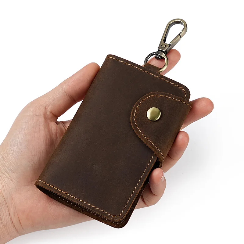 

100% Handmade Vintage Genuine Leather Key Holder Men Leather Key Wallet Men Key Case Women Keys Organizer Fashion Pouch Bag New