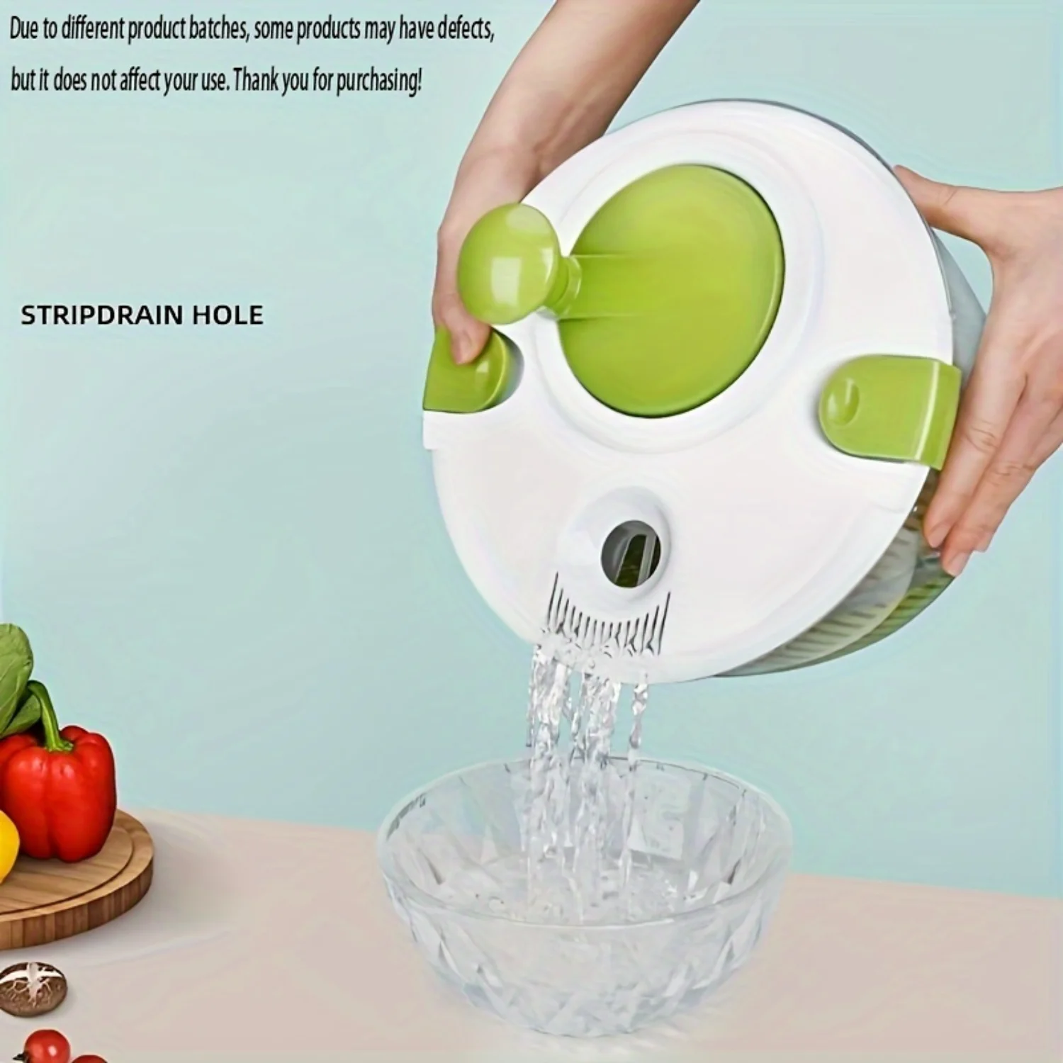 Salad Spinner & Vegetable Dryer - Manual, Non- Kitchen Gadget For Restaurants And  Use