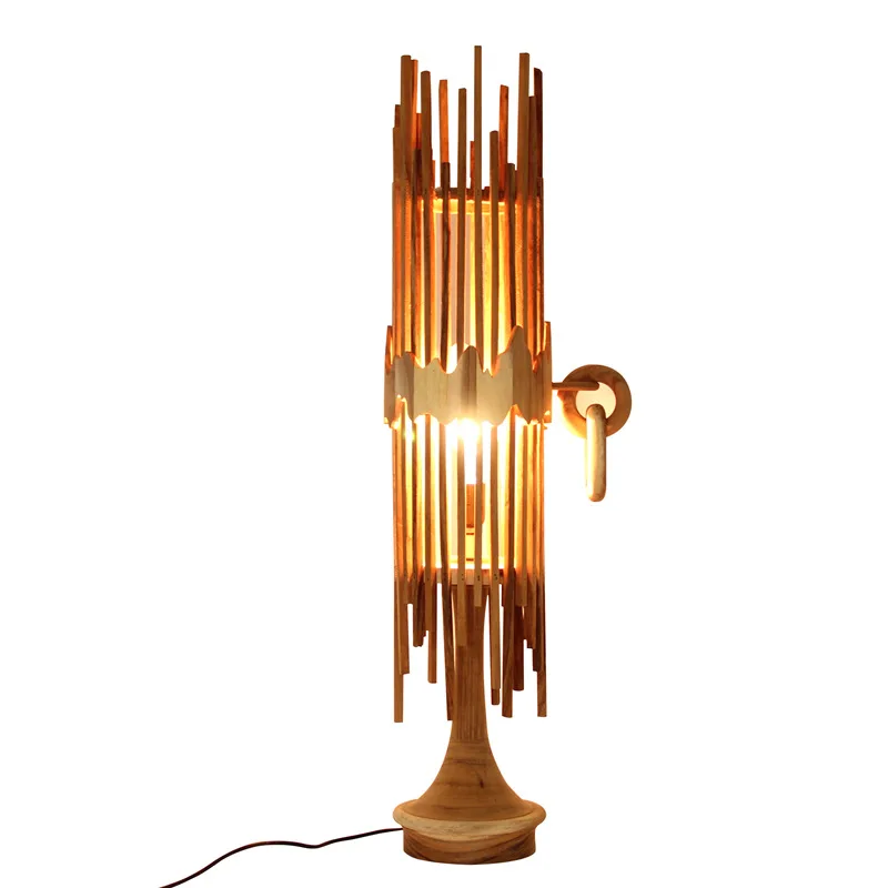 Handmade walnut floor lamp, bed and breakfast cafe hotel with craft decorative lamps