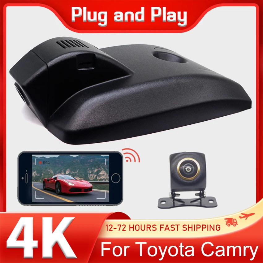 

Car DVR For Toyota Camry 8th Gen (XV70) 2024-2018,Dash Cam 4K Front and Rear Wireless for Car,Car Camera Recorder for Camry