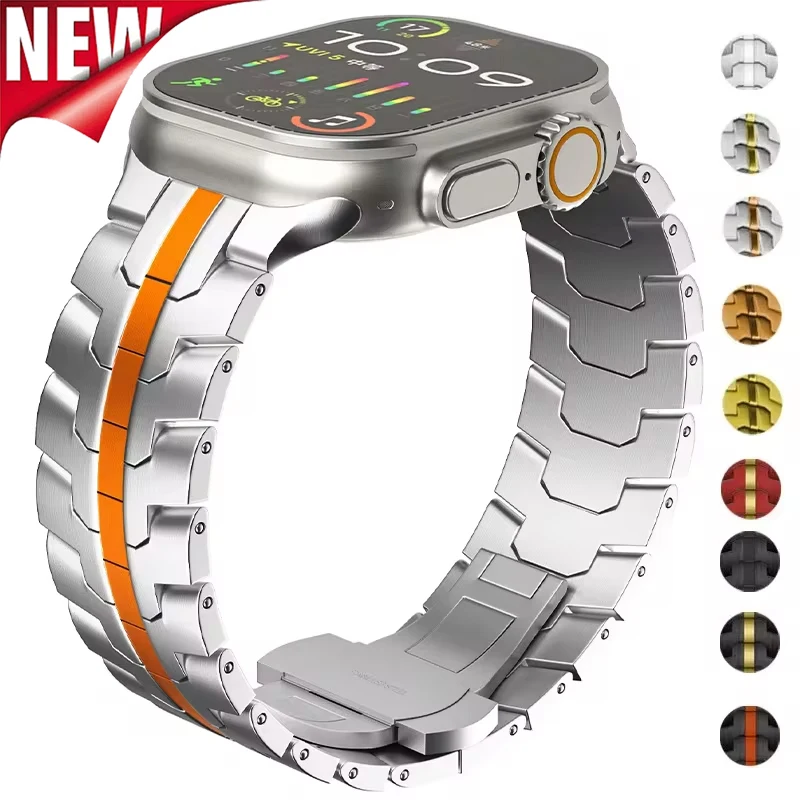Correa de Metal de acero para Apple Watch Band Ultra 3 2 49mm 46mm 44mm 42mm 45mm 41 pulsera Iwatch Series 11 10 9 8 7 6 5 SE