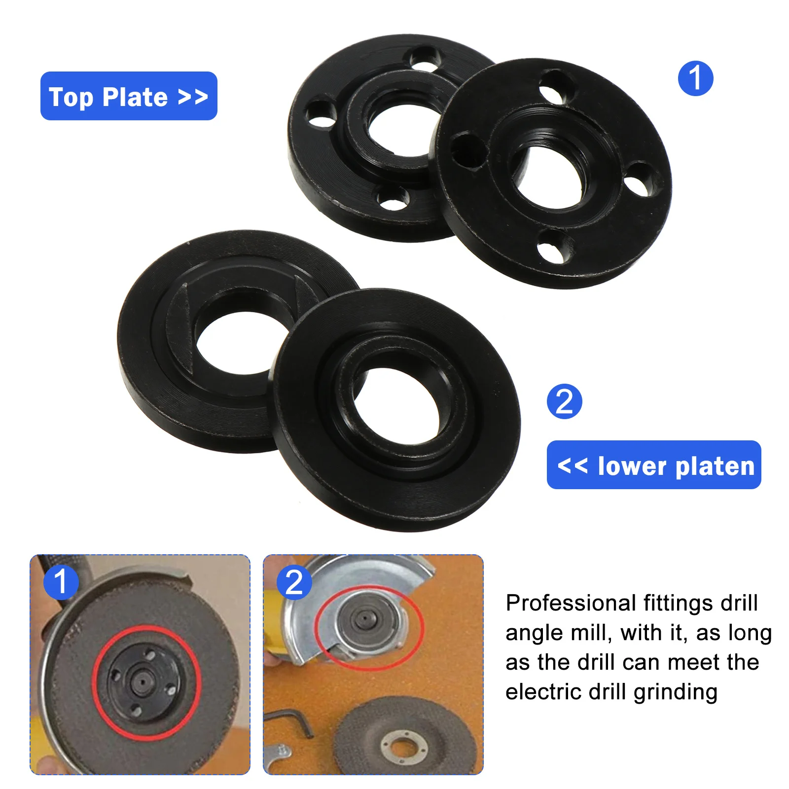 

1 set Durable Angle Grinder Wrench Set Carbon Steel Spanner With Inner Outer Flange Nuts For Disc Replacement Repair Tool