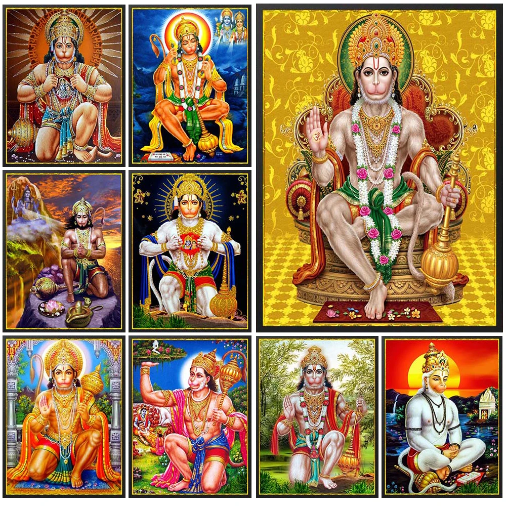 

Vintage Hanuman Hinduism Mythology Prints Wall Pictures For Living Room Decor Poster Wall Art Canvas Painting Unframed