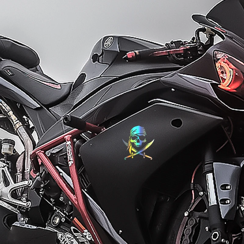 G172 fashion personalized customized Pirate Skull decal for motorcycles, SUVs waterproof cover scratch vinyl sticker, 15cm*16cm view 4