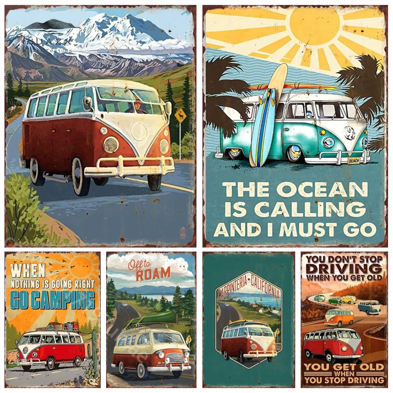 Great Art Car Retro Metal Tin Signs for Home Bedroom Background Wall Art Decor Street Highwa Plaques Coffee Shop Garage Posters