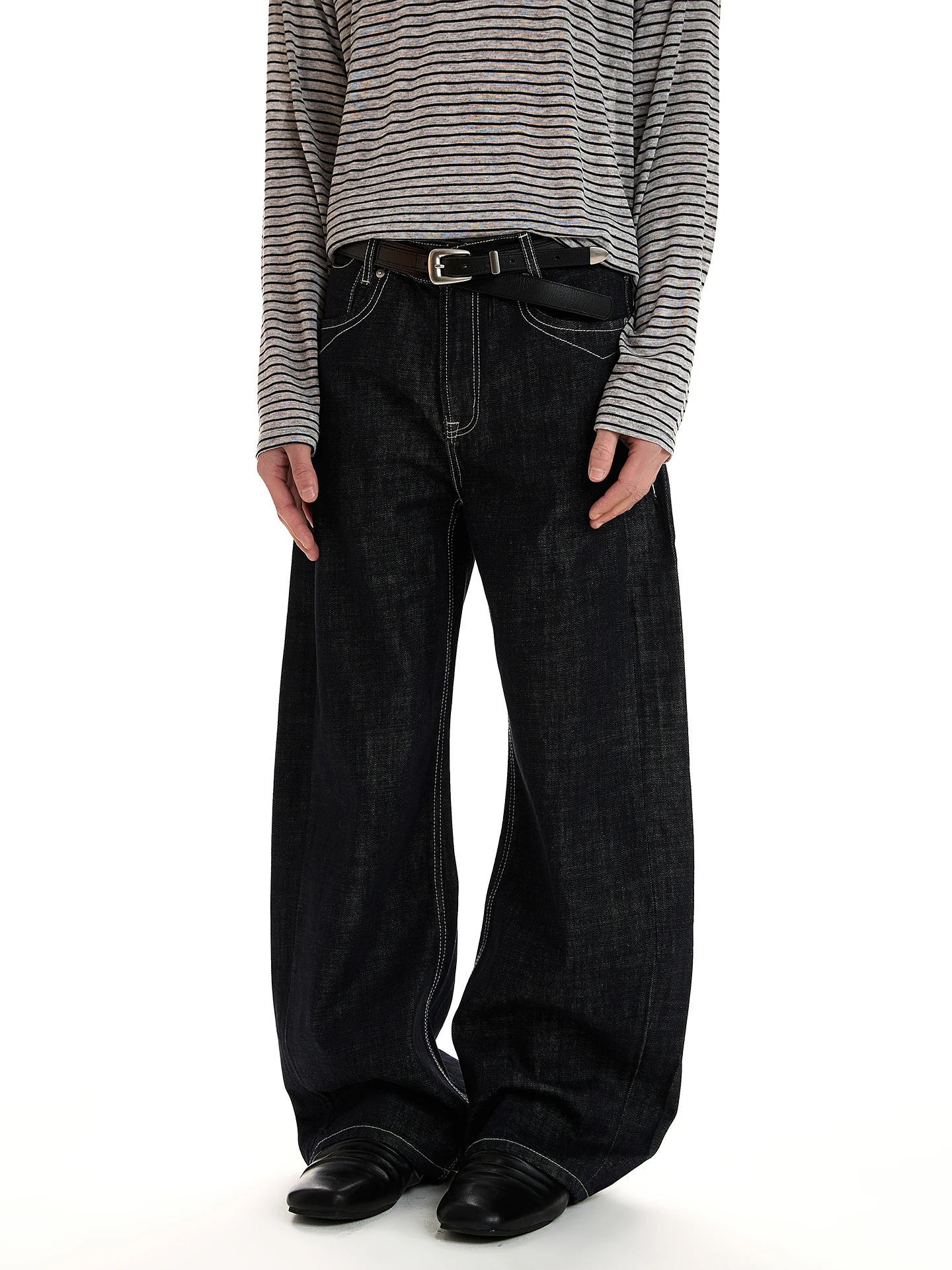 

a PUEE Vintage Denim Original Color Silhouette Knife Jeans Men Women Cleanfit High End Feeling Straight Leg Long Pants