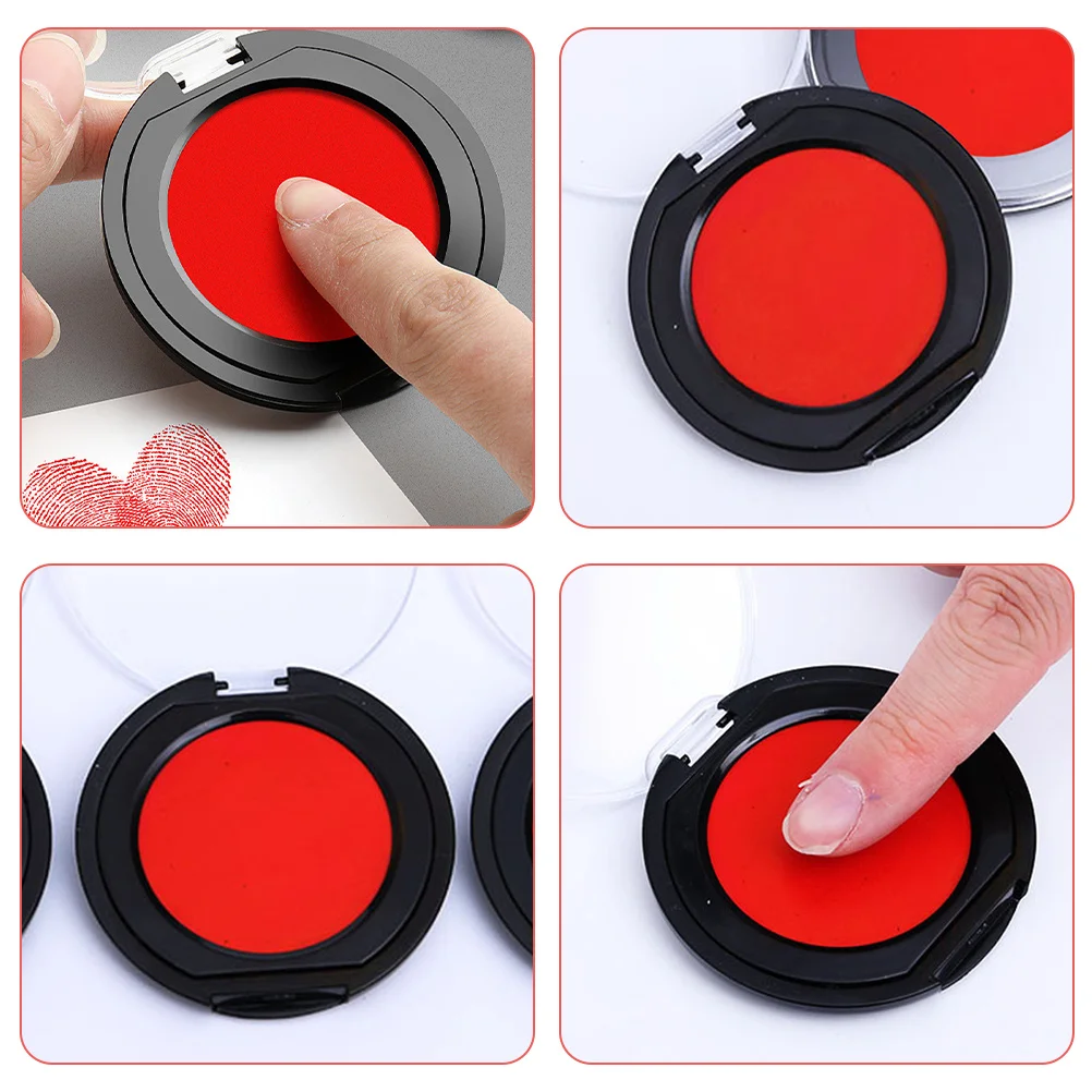 Portable Financial Mini Round Ink Pad Oil-Based Inkpad Reusable Office Stamp Pad Clear Document Supply Reusable Round Inkpad