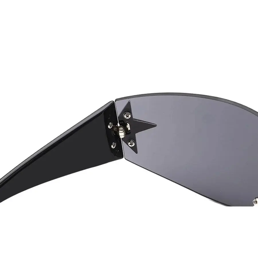 Nuevas mujeres sin montura decoración de estrellas integrado Y2K estilo de chica caliente Hip Hop gafas de sol de moda gafas de fiesta en la playa hombres