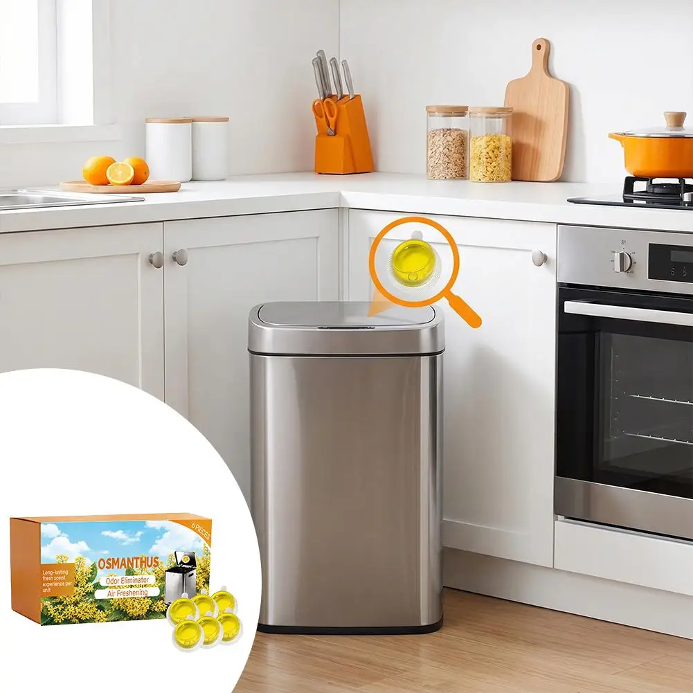 Osmanthus Scent Trash Can Deodorizer 6PCS Long Lasting Odor Eliminator Air Freshener Sticker Kitchen Bathroom Fresh