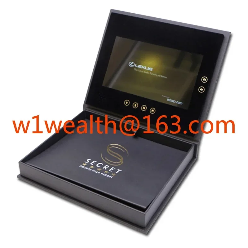 10.1 inch touch digital printing video manual gift box with LCD screen usb, for gift invitation