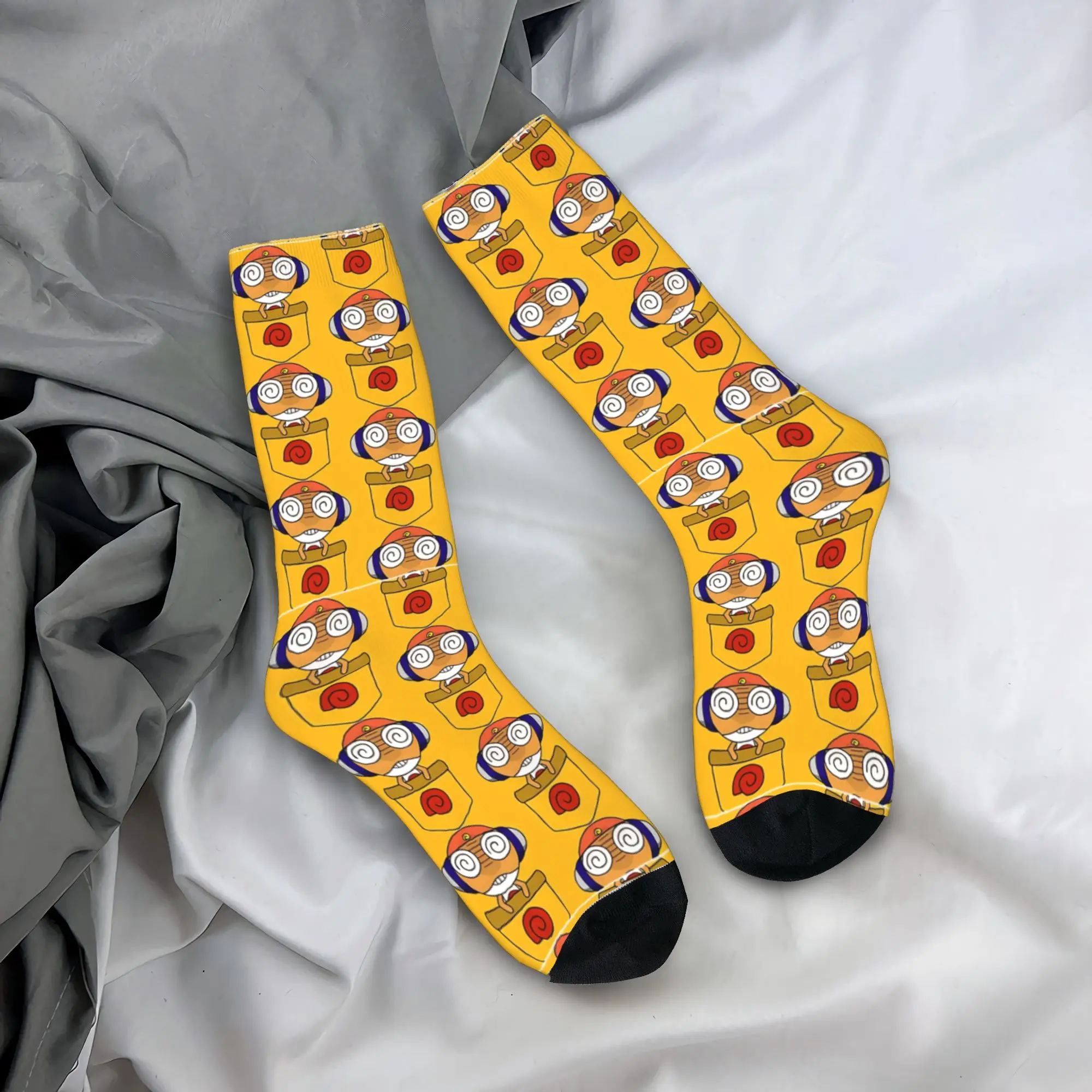 Hip-hop Kululu Companion Frog Keroros Basketball Socks  Polyester Crew Socks for Unisex Breathable