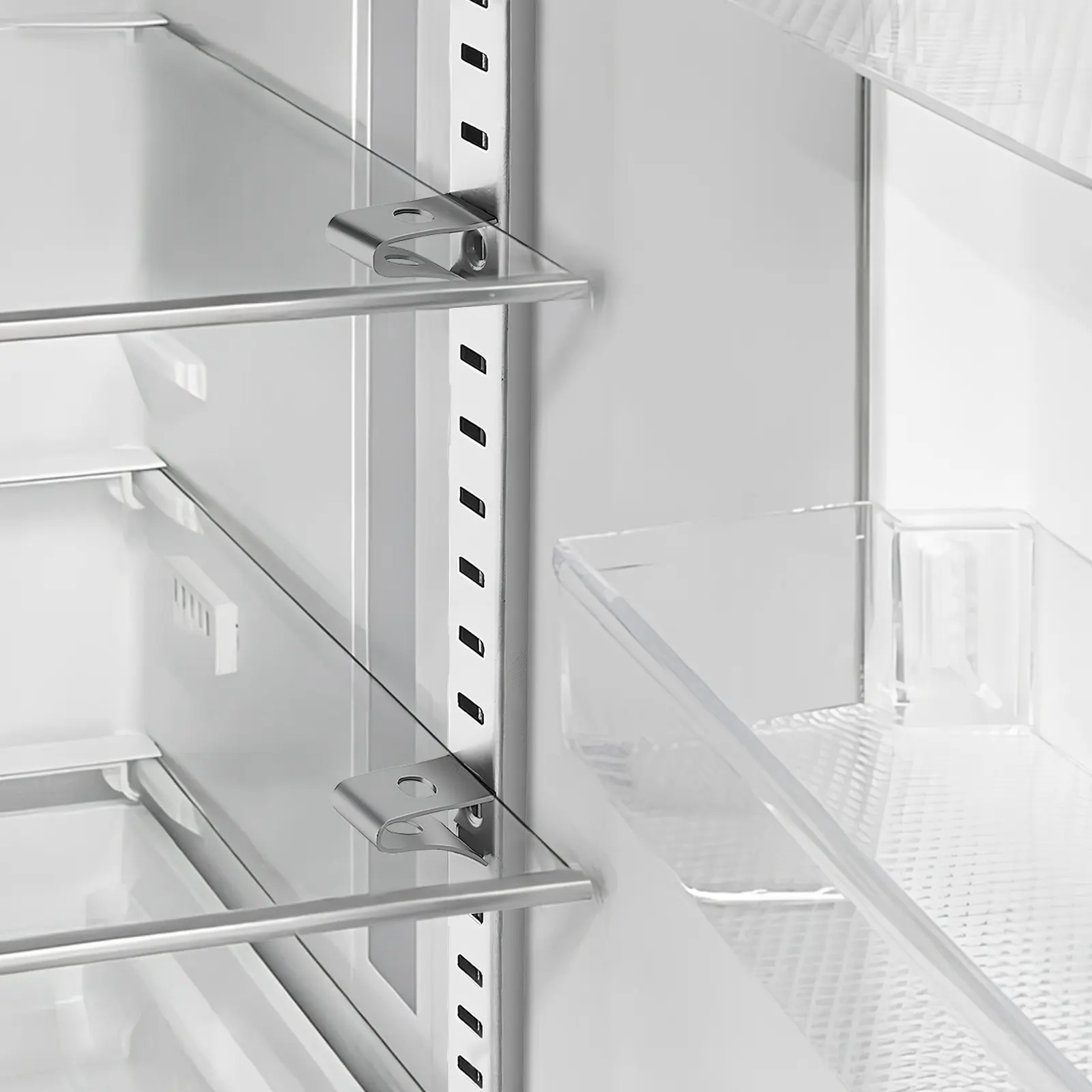 

50Pcs Shelf Support Clips Stainless Steel Metal Shelf Brackets for Cabinets Freezer Cooler Shelving Rack Mounting Hardware