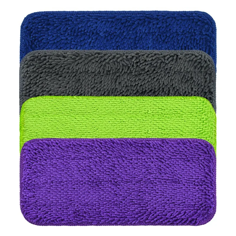 4ชิ้นแผ่น Kain Pel Microfiber แบบนำกลับมาใช้ใหม่ได้สำหรับ swiffer แผ่นไมโครไฟเบอร์ไม้ถูพื้นแบบเปียกและแห้ง