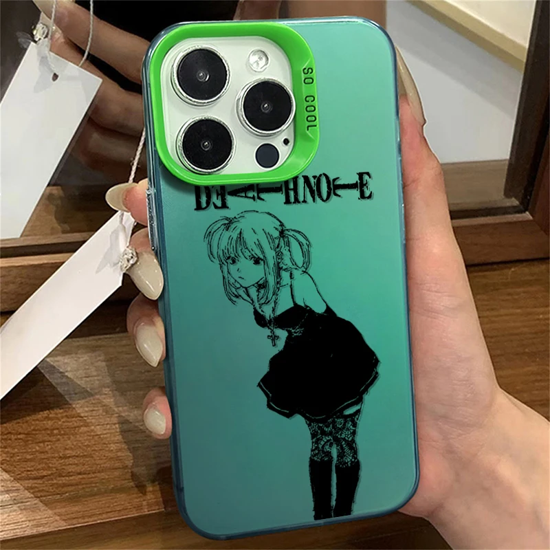 Anime DEATH NOTE For iPhone Apple 15 14 13 12 11 XS XR X 8 7 Pro Max Plus Colorful Silver Shockproof Phone Case Cover Soft TPU