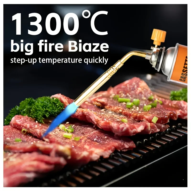 1pc Outdoor Camping Flame Gun – Portable Butane Cooking Torch with Adjustable Flame; Ideal for Outdoor BBQ and Camping Gear