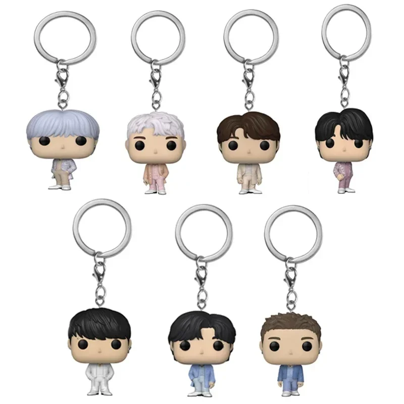 Pocket Keychain Korea V JUNG KOOK JIMIN J-HOPE JIN SUGA RM Vinyl Action Figures Collection Model Toys