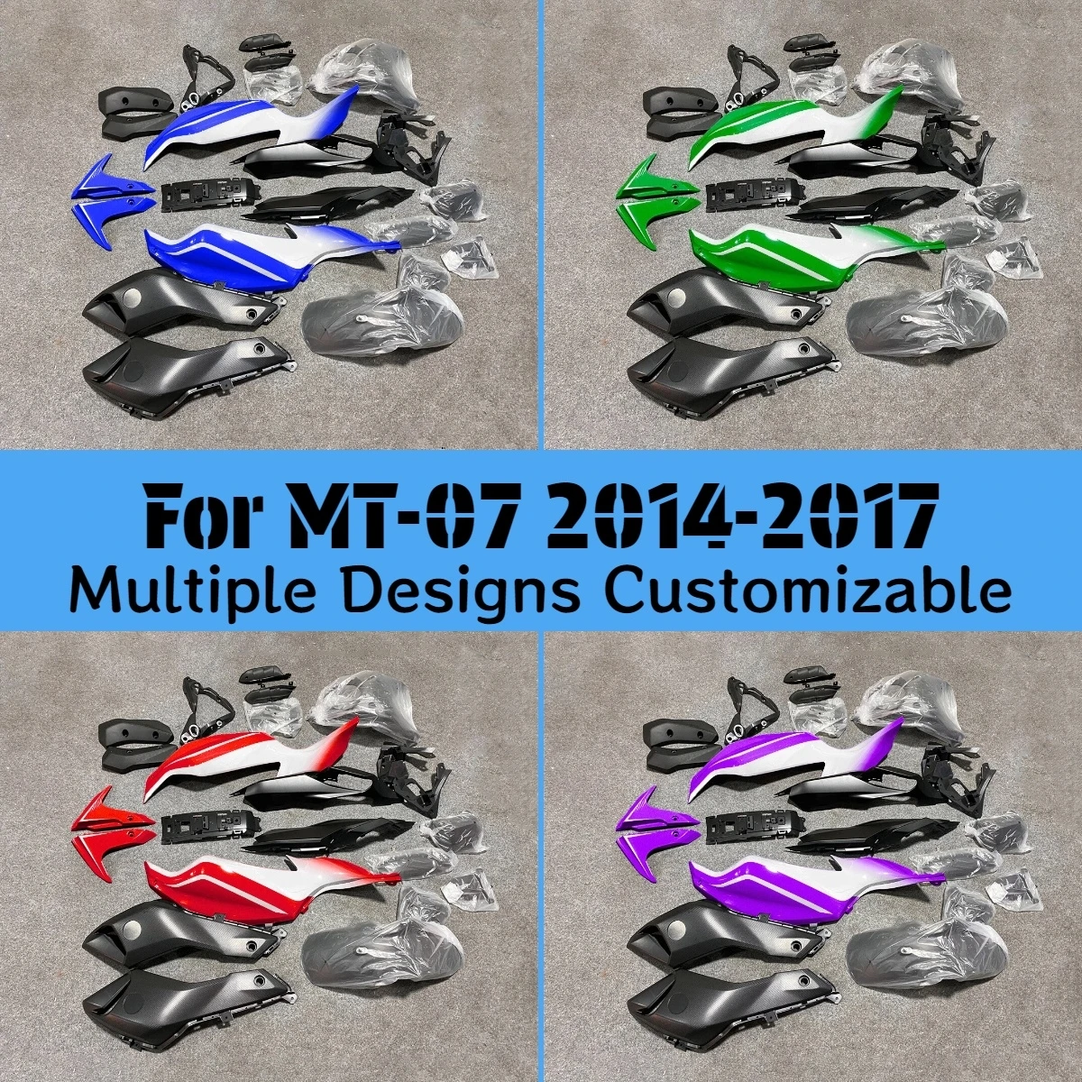 For YAMAHA FZ-07 MT-07 2014 2015 2016 2017 Cool Fairings MT07 14 15 16 17 Motorcycle Customized Fairing Kit