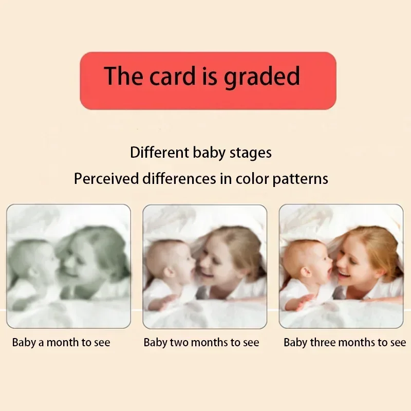 Montessori Toys Baby Visual Stimulation Cards Black and White High Contrast Flash Cards Learning Educational Toys for Children