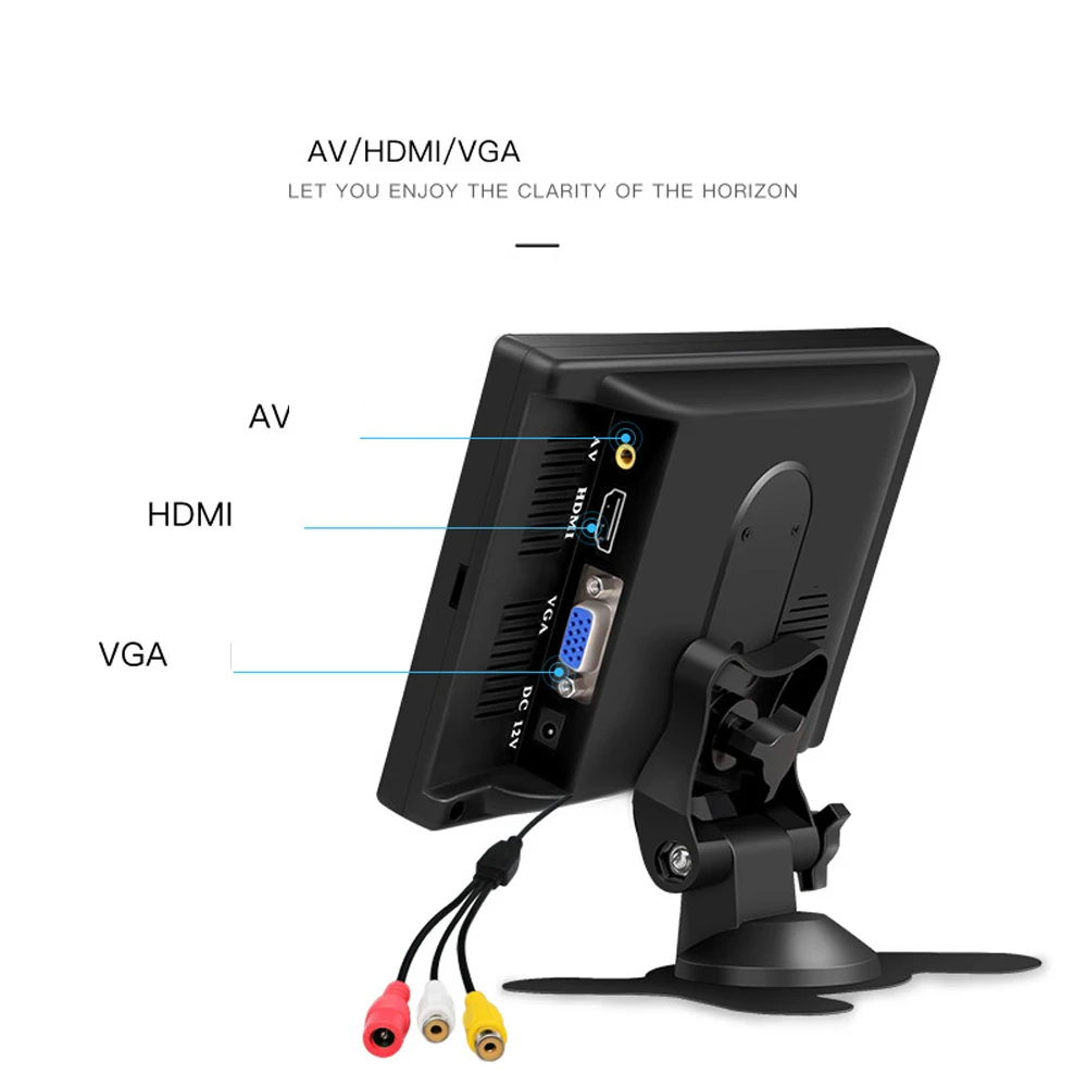 Fotografia 4: Monitor veicular HDMI 7 polegadas widescreen HD 1024 * 600 LCD com AV / VGA / Mini desktop compatível