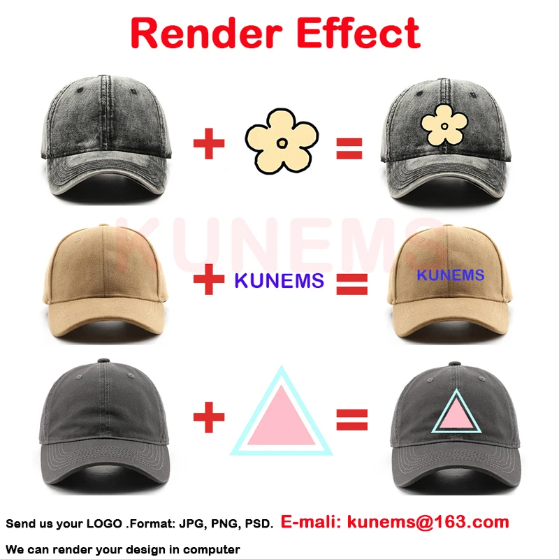 KUNEMS Custom Hat LOGO Embroidery Baseball Cap for Women and Men DIY Print Text Design Cap Summer Sun Hat Unisex Wholesale