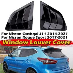 For Nissan Rogue Sport 2017-2021 Qashqai J11 2014-2021 Car Rear Louver Window Side Shutter Cover Trim Sticker Vent Scoop Carbon
