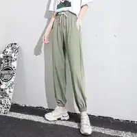 ​ ​ Pantalon de jogging doublé polaire pour femme, pantalon d'hiver en peluche, taille haute, cordon de serrage réglable, salon de rue, confortable et décontracté ​ ​ 4