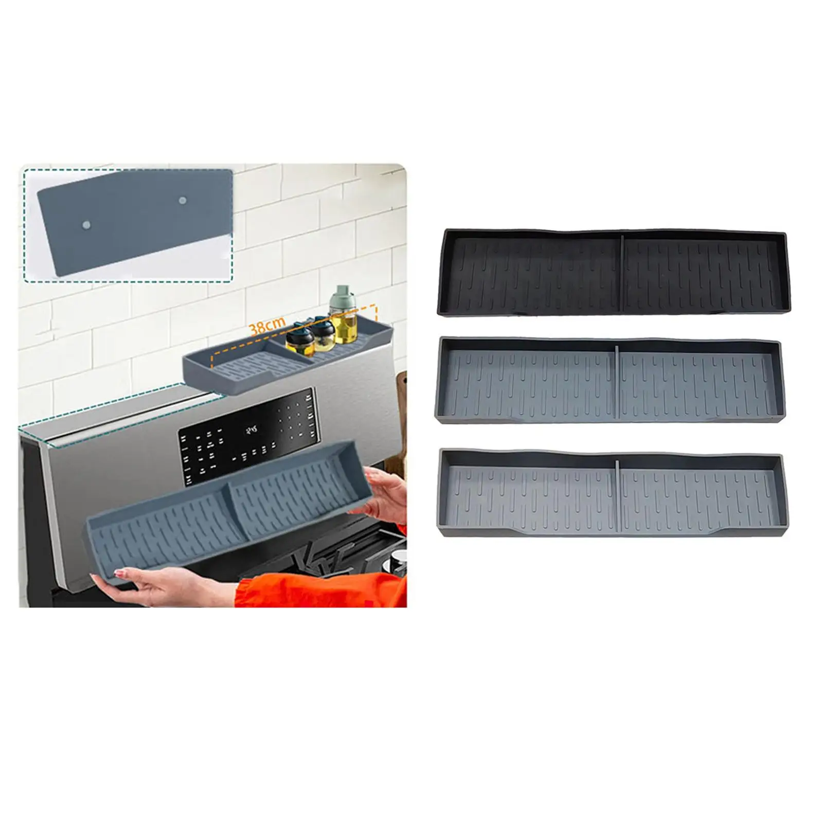 

Soft Flexible Heat Resistant Magnetic Stove Top Shelf Spice Condiments Seasoning Shelf Kitchen Organization for Flat Top Stove
