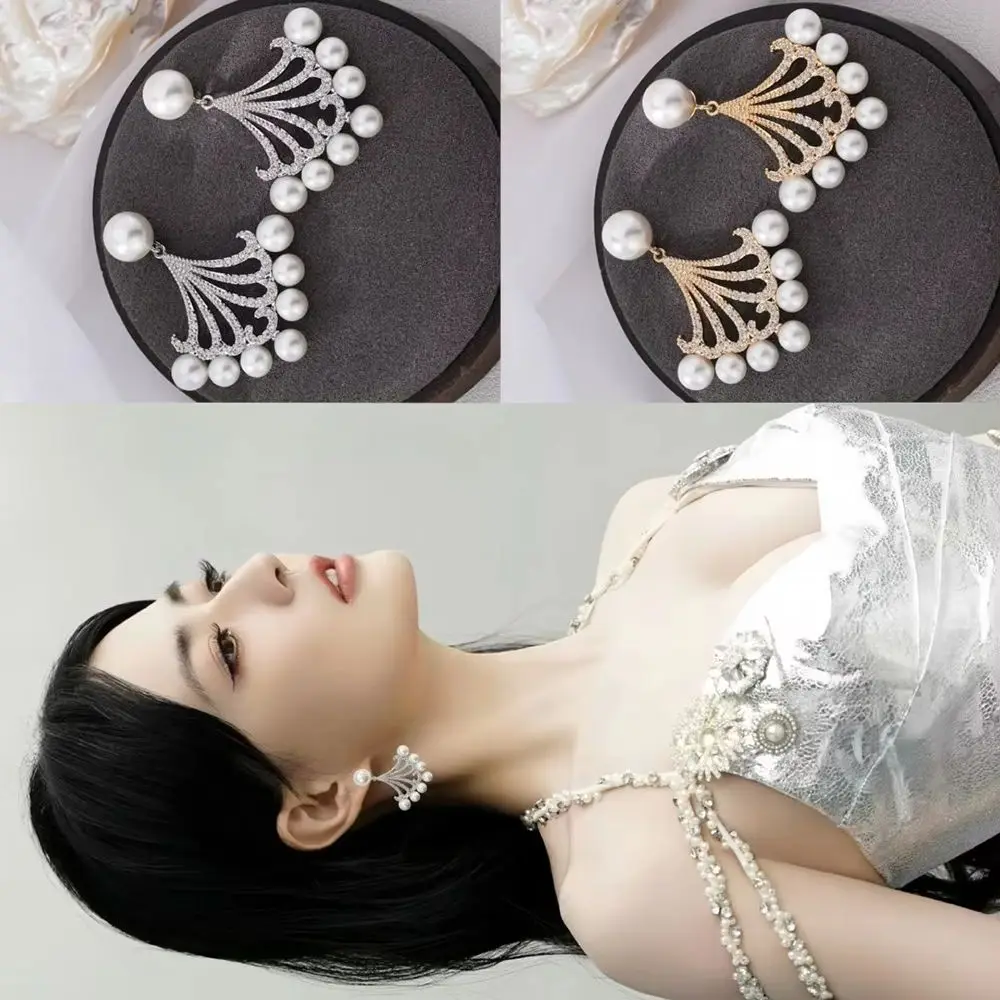 

Missvikki Charm Shiny New Luxury Pearls Drop Earrings for Women Bridal Pendant Dangling Earrings Party Wedding Jewelry Gifts