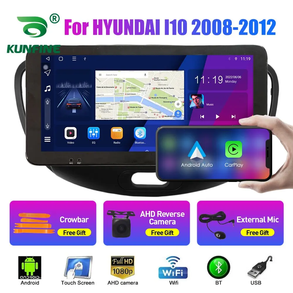 2Din Android Car Radio For HYUNDAI I10 2008-2012 Multimedia Video Player GPS Navigation Stereo Audio Head Unit Carplay 4G Wifi B