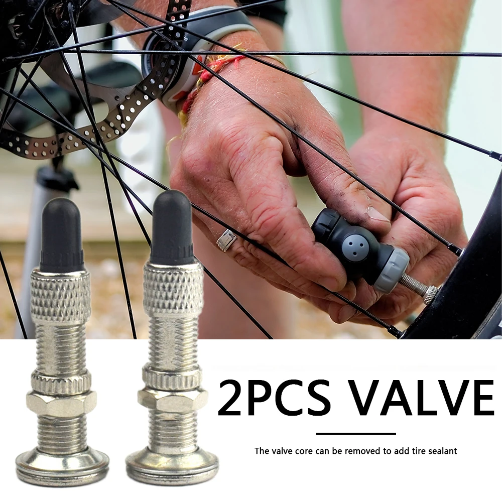 2Pcs Tire Valve Tubeless Valve Stem Presta Valve Aluminum Tire Valve Core Tire Valve Stem Caps for Mountain Bikes Road Bike