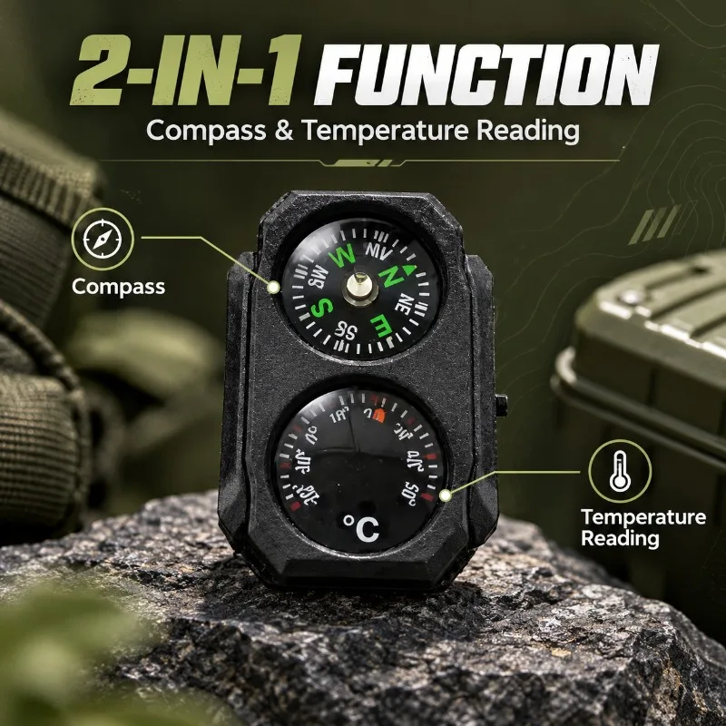 20mm Standard Rail Mount Mini Nylon Compass Thermometer Compact Hobby Customization Ornament Accessory