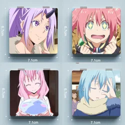7x6cm, That Time I Got Reincarnated as a Slime, Folding Double-sided Makeup Mirror, Portable Travel,Anime Cute,Magnifying Square
