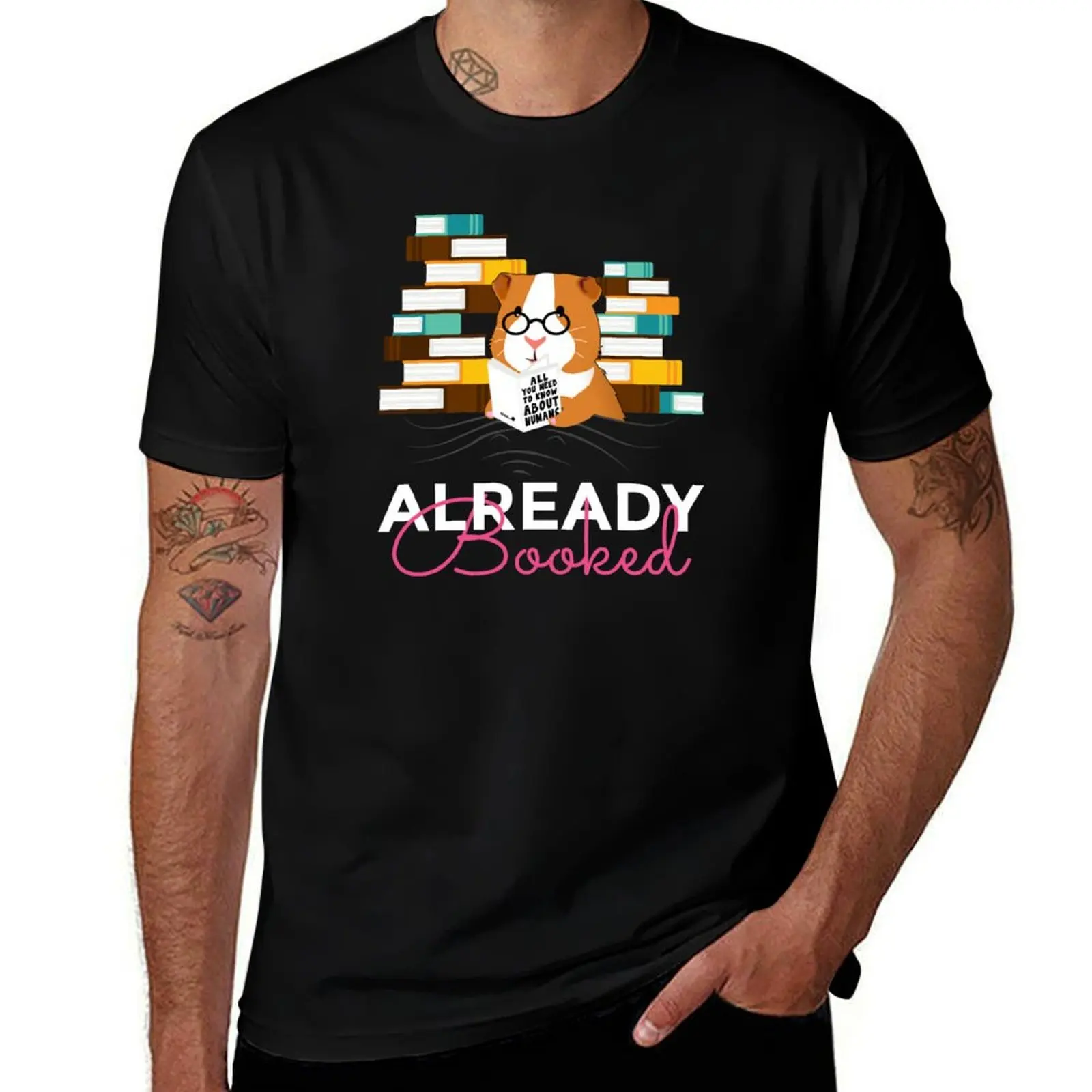 Already Booked A Sweet Guinea Pig Reading A Book T-Shirt Relaxed Fit Casual Short Sleeve Top T-Shirt